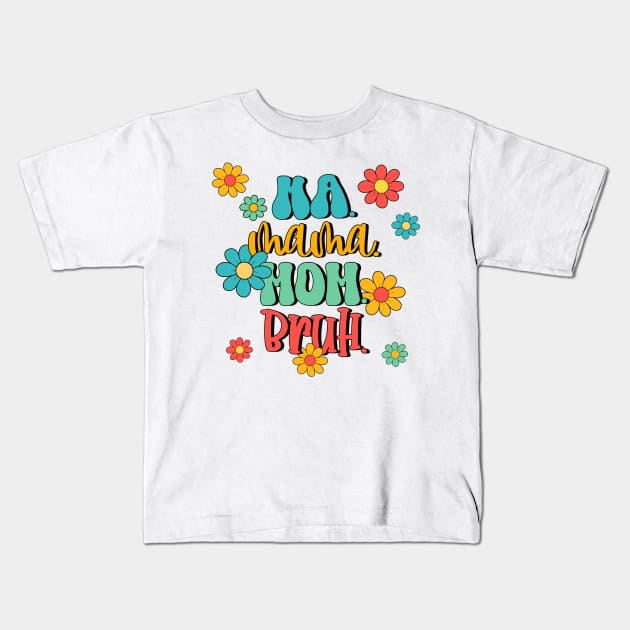 Retro style MOM print Kids T-Shirt by Designs by Ira